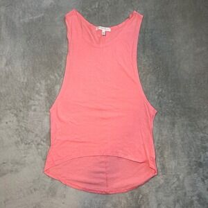 Victorias Secret T-Shirt Women Sz XS Pink Muscle‎ Sleeveless Tank Top Curved Hem